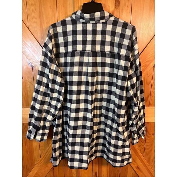 Levis San Francisco Ca Black White Plaid Flannel Button Up Size 2X nwt (2303) - Picture 5 of 5